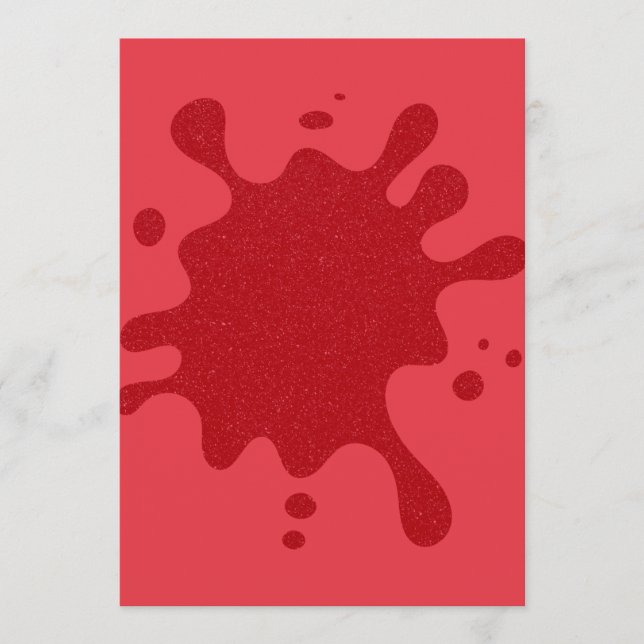 Tomato Red Glitter Splash Menu – Customisable (Front)