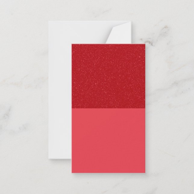 Tomato Red Glitter Top Flat Note Card – Customise (Front)