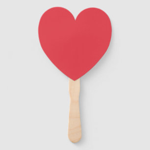 Tomato Red Heart-Shaped Hand Fan (Custom)