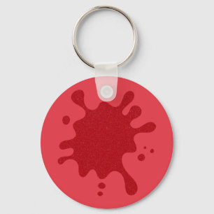 Tomato Red Inkblot Custom Keychain