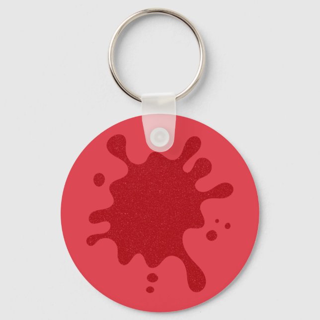 Tomato Red Inkblot Custom Keychain (Front)