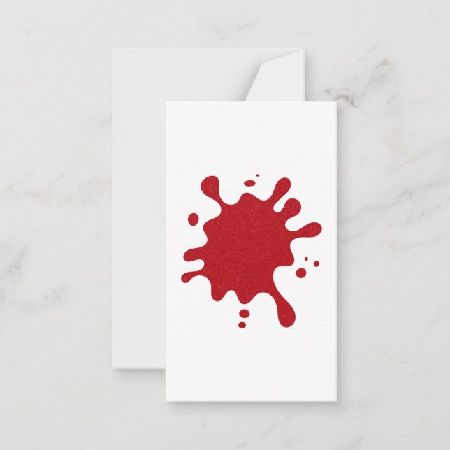 Tomato Red Inkblot Flat Mini Card – Customisable (Front)
