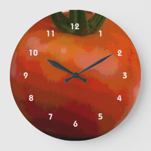 Tomato Red Large Clock