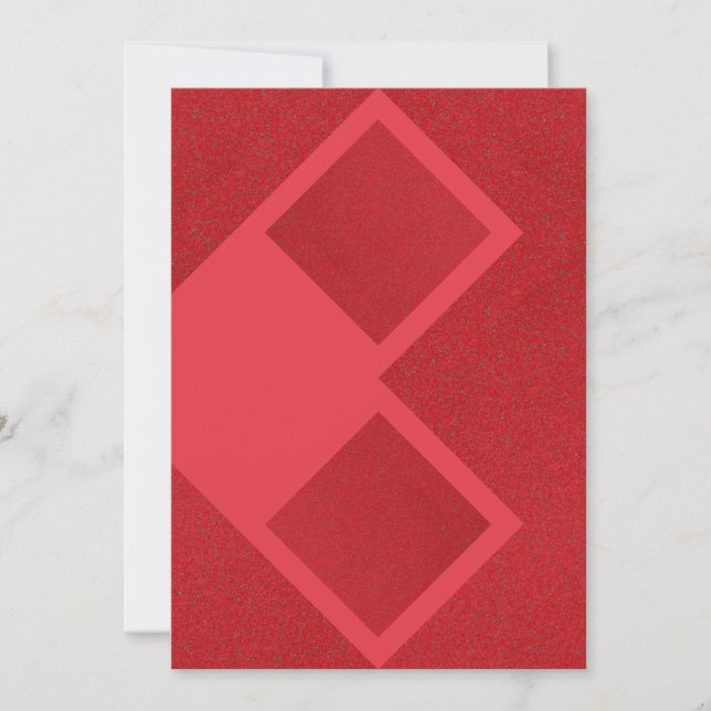 Tomato Red Modern Diamond Card – Customisable (Front)