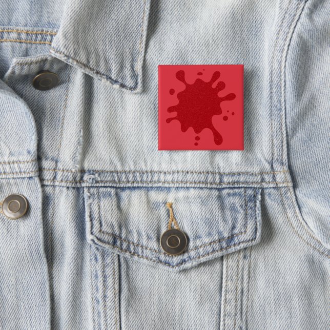 Tomato-Red Noise Texture Pin Badge – Customisable (In Situ)