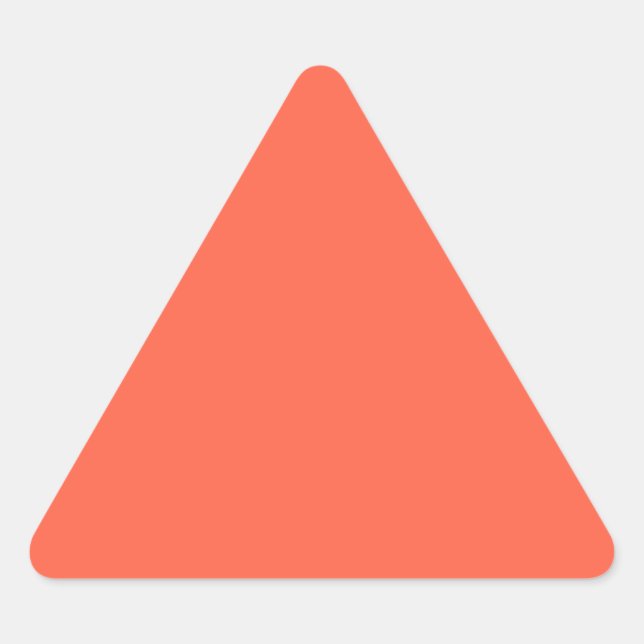 Tomato Red Solid Colour Triangle Sticker (Front)