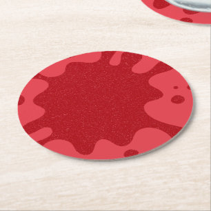 Tomato Red Spill Art Custom Coasters