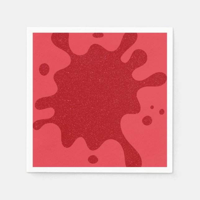 Tomato Red Splash Cocktail Napkins – Customisable (Front)