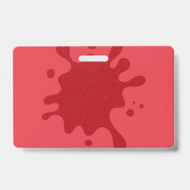 Tomato-Red Splash Custom Name Badge ID Badge (Front)