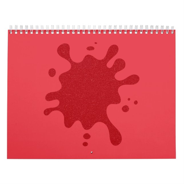 Tomato-Red Splash Custom Wall Calendar (Cover)