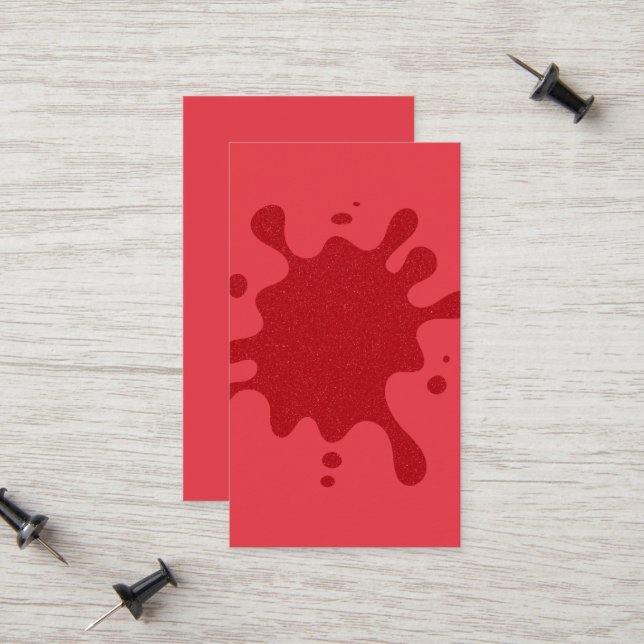 Tomato Red Splash Matte Calling Card – Customise (Front/Back In Situ)