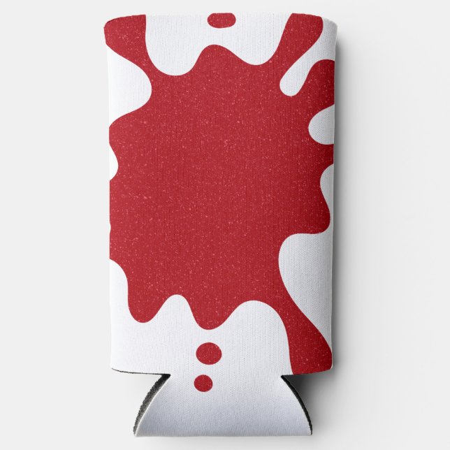 Tomato Red Splash on White Can Cooler (Front)