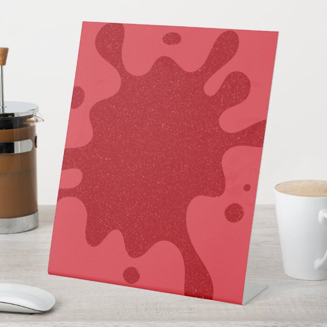 Tomato-Red Splash Pedestal Sign 10″×12″ (Custom) (In SItu)