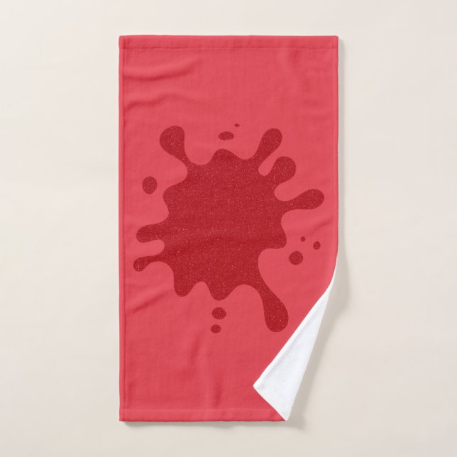 Tomato-Red Splash Personalised Hand Towel (Custom) (Hand Towel)