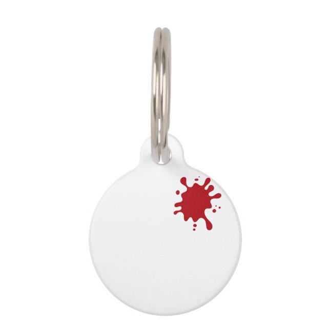 Tomato Red Splash Round Pet Tag – Customisable (Front)