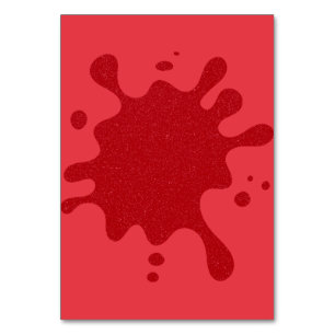 Tomato-Red Splash Table Card, 3.5 × 5 in (Custom) Number