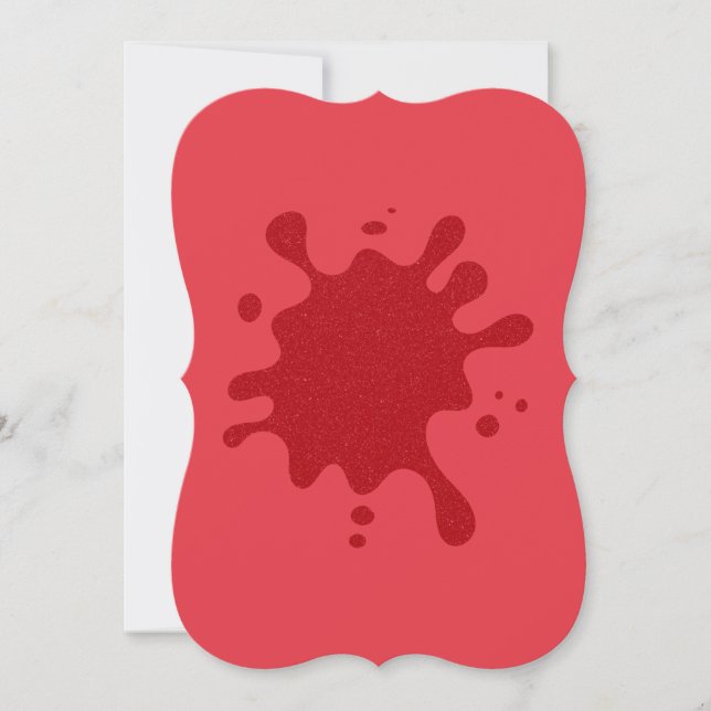 Tomato-Red Splatter Bracket Note Card – Customise (Front)