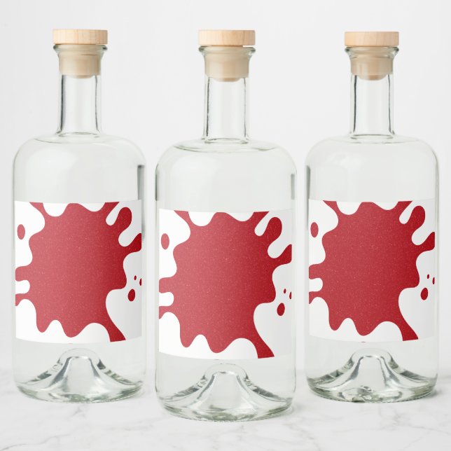 Tomato Red Splatter Custom Bottle Labels (Bottles)