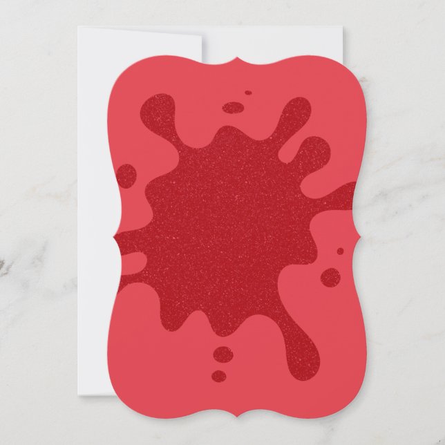 Tomato-Red Splatter Die-Cut Note Card – Customise (Front)