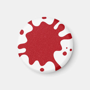Tomato Red Splatter Magnet on White – Customisable