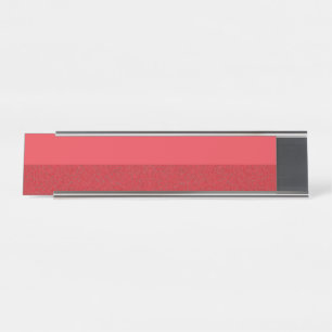 Tomato Red Split Brushed Metal Name Plate - Custom