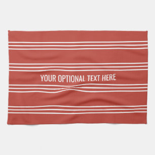 Tomato Red Stripes custom kitchen towel