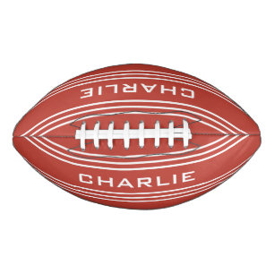 Tomato Red Stripes custom monogram football