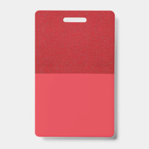 Tomato Red Texture Split Custom Badge ID Badge