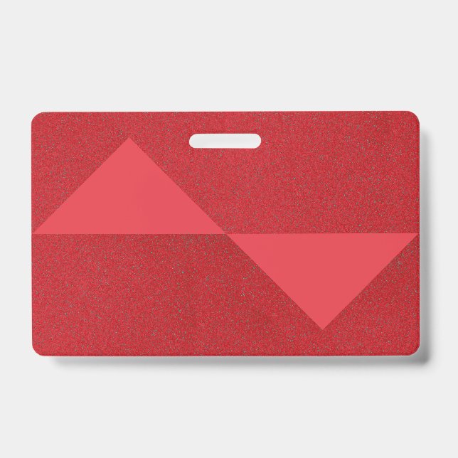 Tomato Red Triangle Badge Design – Customisable ID Badge (Front)