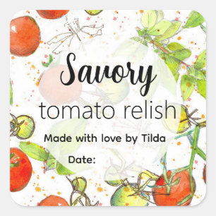 Tomato Relish Homemade Canning Jar Label