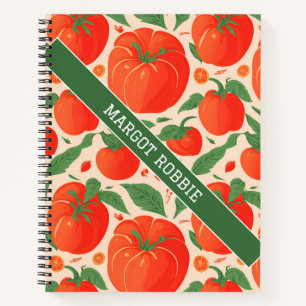 Tomato Retro Colourful Personalised Pattern Notebook