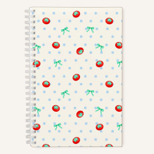 Tomato Ribbon Dot Ivory Notebook