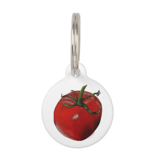 Tomato Round Pet Tag - Optional Personalisation