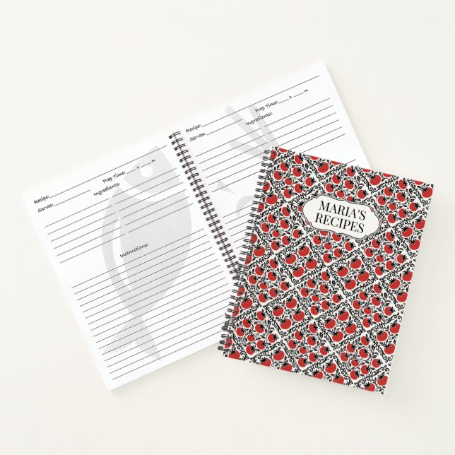 Tomato Rustic Farmhouse French Country Recipe Notebook (Inside)