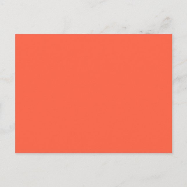 Tomato Salmon Orange Solid Trend Colour Background Postcard (Front)