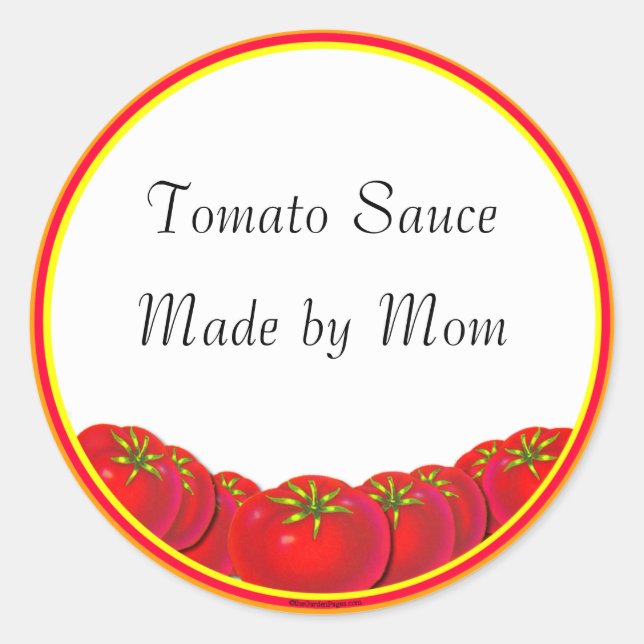 Tomato Sauce Custom Canning Labels (Front)