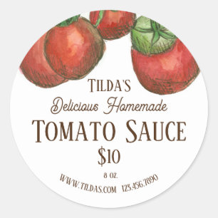 Tomato Sauce Homemade Product Label Sticker