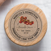 Tomato Sauce Kraft Paper Canning Jar Labels