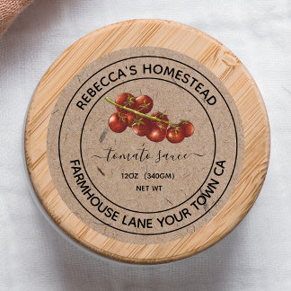 Tomato Sauce Kraft Paper Canning Jar Labels