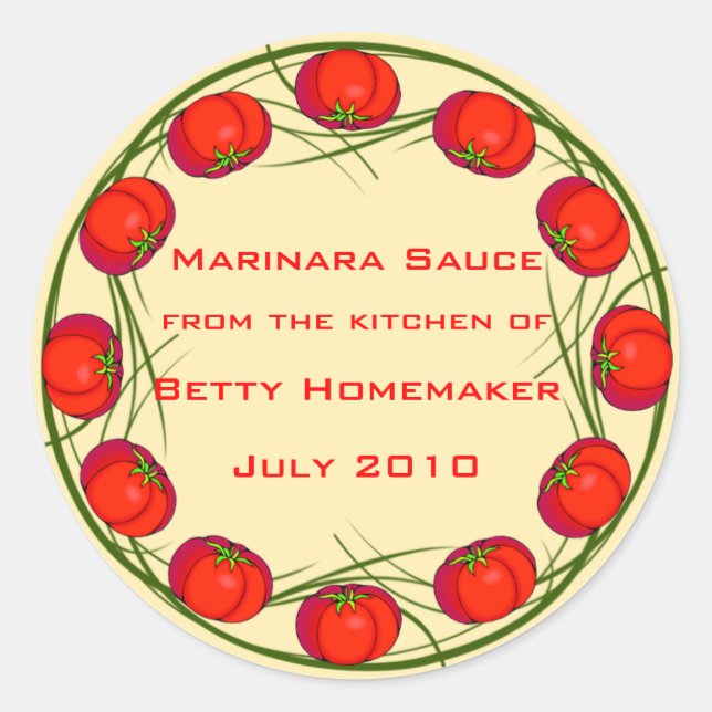 Tomato Sauce or Marinara Sauce Labels (Front)