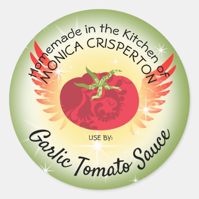 Tomato sauce personalised food canning label (Front)