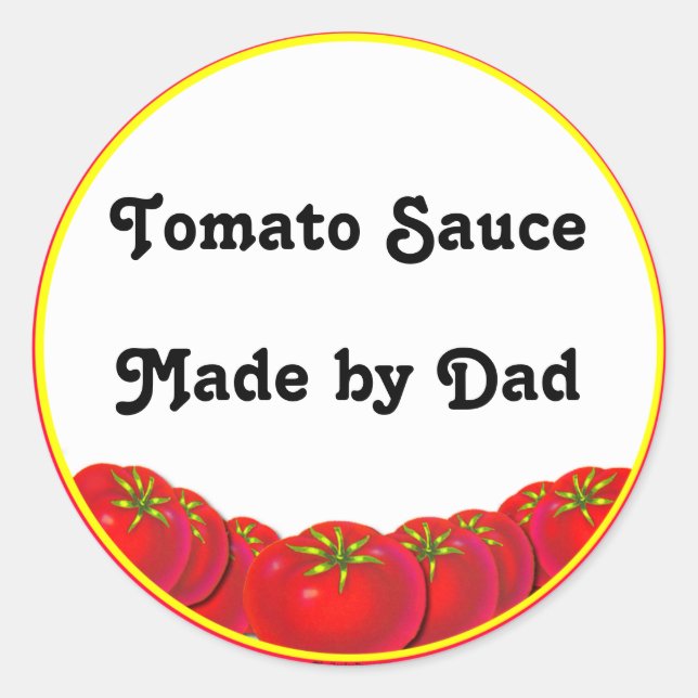 Tomato Sauce Personalizable Custom Canning Labels (Front)