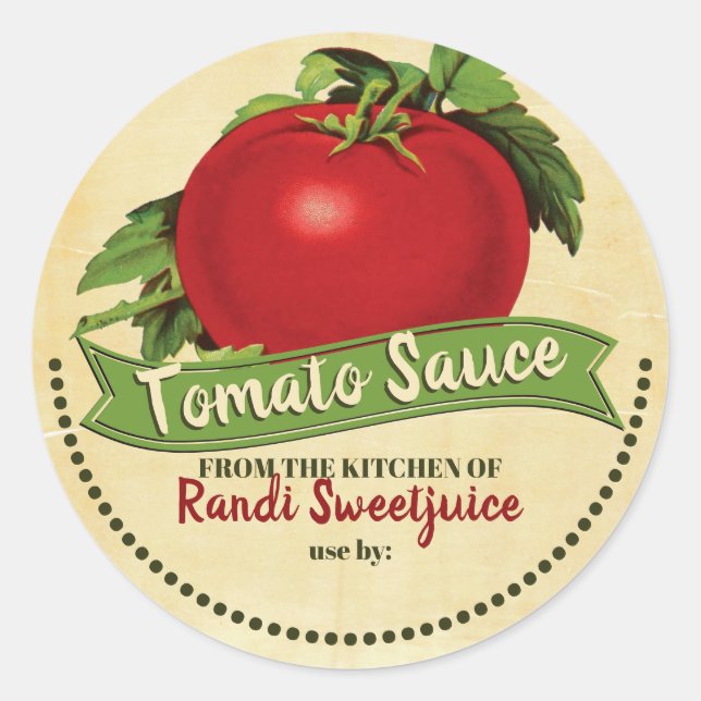 Tomato sauce salsa personalised canning label (Front)