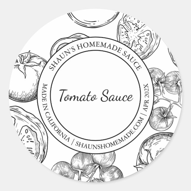 Tomato Sauce Sketch Modern label (Front)