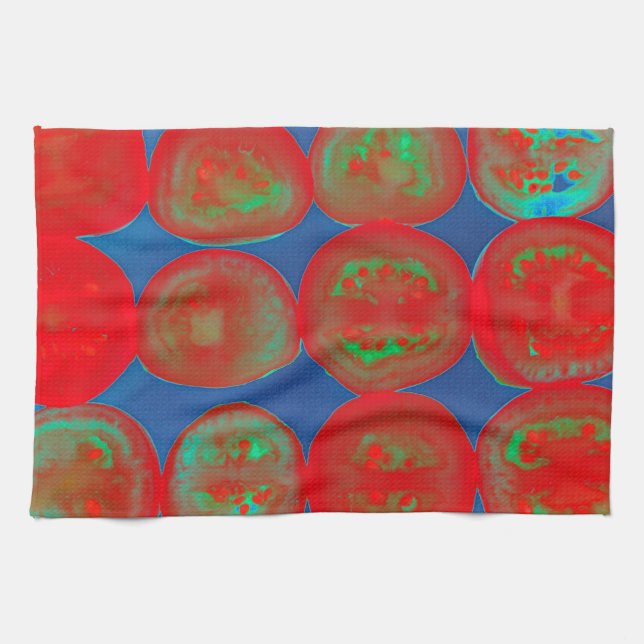 Tomato slices tea towel (Horizontal)