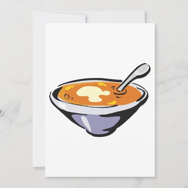 Tomato Soup Bowl with Spoon Invitation (Front)