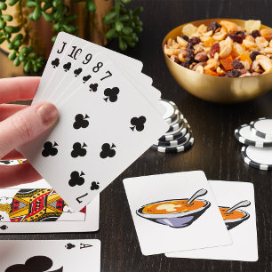 Tomato Soup Bowl with Spoon Playing Cards