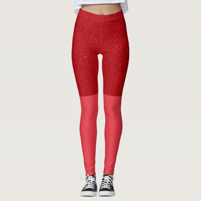 Tomato Speckle Top Panel Leggings – Customisable (Front)