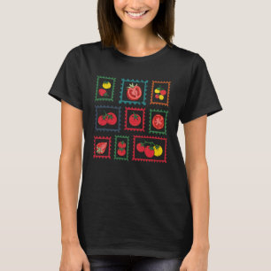 Tomato Stamps Tomato Gardening Homegrown Farmers M T-Shirt