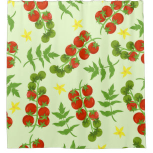 Tomato Tango: Vintage Vegetable Print Shower Curtain